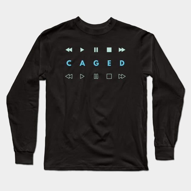 CAGED System Music Player Buttons Light Blue Long Sleeve T-Shirt by nightsworthy